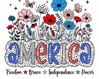 Floral Amerika Png, Pinselstrich amerikanisches Png, Amerika Png, 4. Juli Png, Retro Amerika Png, vierter Juli Png, Amerika Flagge Png