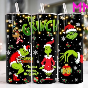 Christmas Character 20 oz Skinny Tumbler Png, Merry Christmas 20oz Tumbler Png, Christmas Straight and Taper Tumbler Wrap