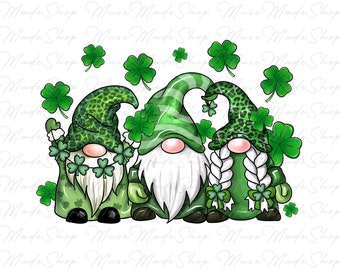 St.Patrick's Day Gnomes Png, Lucky png, Clover Png, St.Patrick's Day Png, Saint Patricks Day, Irishs Day Png, Shamrock Png Sublimatio