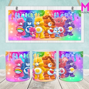 Cartoon Characters Mug Wrap, Cartoon 11oz & 15oz Mug Template, 11oz Mug Png, 15oz Mug Png, Coffee Mugs Png, Mug Press Sublimation Wrap