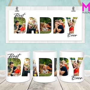Personalized Photo Dad 11oz Mug Wrap, Best Dad Photo 11oz Mug Template, Dad 11oz Mug Png, Fathers Day Coffee Mugs Png, Dad Mug Wrap