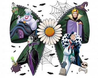 Coquette Villains Witches Png, Halloween Witch Bow Png, Villains Friends Png, Villains Wicked Halloween Png, Halloween Coquette Bow Png
