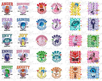 Pack 30 Cartoon Emotions Png, It’s Okay to Feel All the Feels Png, Mental Health Matter Png, Cartoon Png, Cartoon Characters Png, Anger, Joy