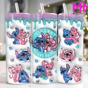 3D Inflated Cartoon 20 oz Skinny Tumbler Png, Cartoon Characters 20oz Tumbler Png, Straight and Taper Tumbler Wrap, 3D 20oz Tumbler Wrap