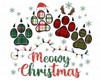 Meowy Christmas Png, Christmas Cat Png, Christmas Cat Mom Png, Merry Christmas Png, Christmas Png, Cat Christmas Png,Christmas Cat Lover Png