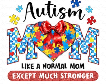 Autism Mom Coquette Bow Png, Autism Mama, Autism Mom Png, Autism Awareness Png, Autism Ribbon Png, Autism Month Png, Autism Puzzle Png