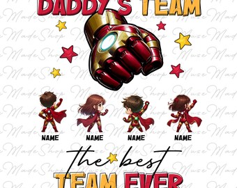 Custom Fist Bump Dad Png, Daddy's Team Png, Superhero Dad Png, Father's Day Png, Father Png, Custom Dad Png, Gift for Dad, Fathers Day Gift