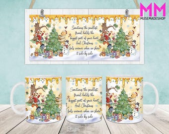 Christmas Cartoon Mug Wrap, Christmas 11oz & 15oz Mug Template, 11oz Mug Png, 15oz Mug Png, Coffee Mugs Png, Mug Press Sublimation Wrap