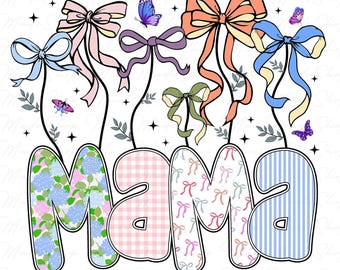 Floral Mama Coquette Png, Blue Floral Mama Png, Retro Mama png, Floral Mom Png, Mom Life Png, Mothers Day Png, Mothers Day Gift, Mama Floral