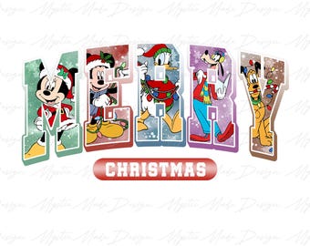 Christmas Mouse Png, Christmas Cartoon Png, Merry Christmas Png, Christmas Png, Santa Hat png, Christmas Mouse and Friends Png