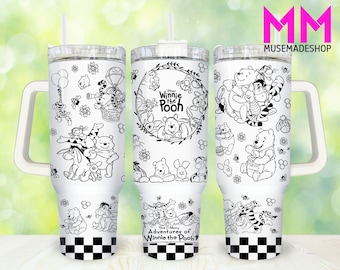 Personajes de dibujos animados 40oz Tumbler Png, Cartoon Bear Tumbler 40oz Png, Cartoon 40oz Tumbler Wrap, Personajes de películas 40oz Quencher Tumbler
