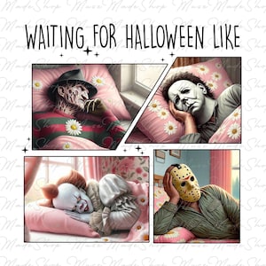 Waiting for Halloween Like Png, Horror Characters Png, Horror Killers Png, Halloween Png, Retro Halloween Png, Scary Movies Png,Digital File