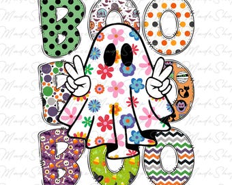 Boo Halloween Png, Ghost Floral Halloween png, Girly Halloween png, Spooky Season Png, Fall Pumpkin, Halloween Vibes, Halloween Sublimation