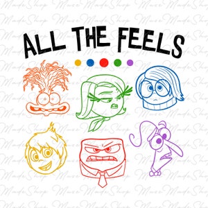 Friends Cartoon Emotions Png, It’s Okay to Feel All the Feels Png, Mental Health Matter Png, Cartoon Png, Cartoon Characters Png, Anger, Joy