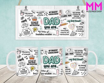 Pappa, du är i 3D, uppblåst muggmall för bästa pappa i 3D-puff, pappa 3D-mugg png, fars dag-kaffemuggar png, pappamuggspapper