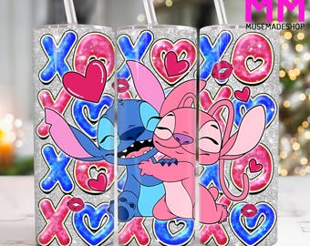 Valentines Cartoon 20 oz Skinny Tumbler Png, Happy Valentines Day 20 oz Tumbler Png, Valentines Day Straight und Taper Tumbler Wrap