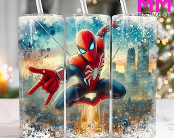 Superhero 20 oz Skinny Tumbler Png, Movies Characters 20oz Tumbler Png, Heroes Straight and Taper Tumbler Wrap, Cartoon Characters Tumbler