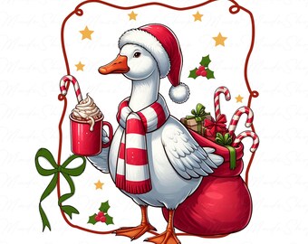 Just a Jolly Goose Png, Christmas Silly Goose Png, Preppy Christmas Goose Png, Santa Goose Png, Snowman Goose, Merry Christmas Goose Png