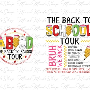 Back to School Tour Png, First Day of School Png, Retro Teacher Png, Back to School Png, Teacher Appreciation, Teacher Life Png, Teacher Png