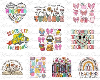 Pack 20+ Back to School Png, First Day of School Png, Retro Teacher Png, Team Grade Png, Teacher Appreciation, Teacher Life Png, Teacher Png