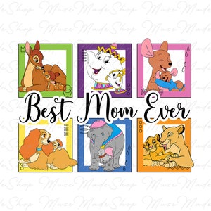 Best Mom Ever Png, Mom and Daughter Png, Happy Mother&#39;s Day Png, Mother Day Png, Cartoon Mom Png, Mom Life Png, Cartoon Characters Png