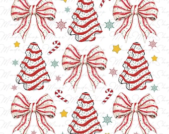 Christmas Coquette Bow Png, Coquette Christmas Png, Christmas Tree Cake Png, Merry Christmas Png, Pink Christmas Png, Tree Cake Bow Png
