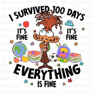 Happy 100 Days Of School Png, Cartoon School Png, 100 Days Bruh Png, 100 Days Of School Cartoon Png, Teacher Appreciation, Teacher Life Png