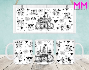 Christmas Cartoon Mug Wrap, Christmas 11oz & 15oz Mug Template, 11oz Mug Png, 15oz Mug Png, Coffee Mugs Png, Mug Press Sublimation Wrap