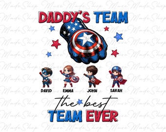 Custom Fist Bump Dad Png, Daddy's Team Png, Superhero Dad Png, Father's Day Png, Father Png, Custom Dad Png, Gift for Dad, Fathers Day Gift