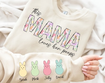 This Mama loves her peeps Png, Mama Easter Png, Mother's Day Shirt Png, Happy Mother's Day Png, Mom Png, Easter Day Png, Retro Easter Png