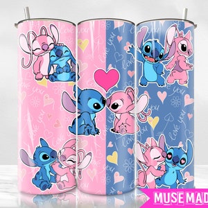 Cartoon Characters 20 oz Skinny Tumbler Png, Cartoon Couple 20oz Tumbler Png, Cartoon Valentines Straight and Taper Tumbler Wrap