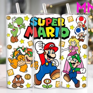 Cartoon 20 oz Skinny Tumbler Png, Cartoon Characters 20oz Tumbler Png, Game Characters Straight and Taper Tumbler Wrap
