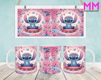 Muggomslag för tecknade figurer, mall för tecknade muggar på 11 oz och 15 oz, 11 oz mugg png, 15 oz mugg png, kaffemuggar png, sublimeringsomslag för muggpress