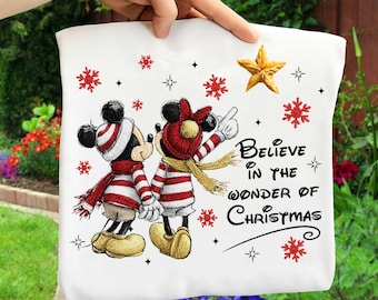 Faux Yarn Christmas Mouse Png, Christmas Cartoon Png, Crochet Magical Christmas Png, Christmas Family Trip png, Christmas Mouse and Friends
