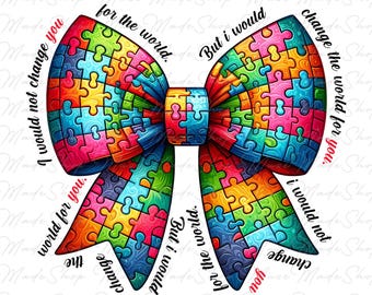 Autism Bow Png, Autism Coquette Bow Png, Autism Awareness Png, Autism Ribbon Png, Autism Month Png, Autism Puzzle Png, Autism Kid Png