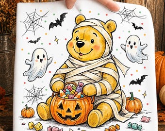 Halloween Spooky Bear Friends PNG, Vintage Bear Pumpkin Png, Cartoon Halloween Polka Dots Png, Halloween Family Trip Png, Spooky Season Png