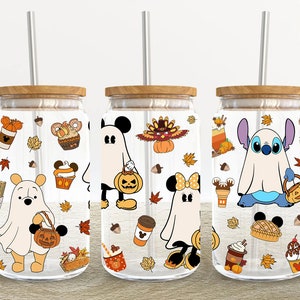 Horror Characters 16oz Glass Can Wrap, Halloween 16 oz Glass Can Png, 16 oz Libbey Glass Can Wrap, 16 oz Tumbler Wrap Png,Sublimation Design