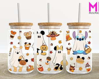 Horror Characters 16oz Glass Can Wrap, Halloween 16 oz Glass Can Png, 16 oz Libbey Glass Can Wrap, 16 oz Tumbler Wrap Png,Sublimation Design