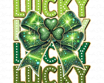St.Patrick's Day Coquette Bow Png, Brushstroke Lucky png, Clover Png, St.Patrick's Day Png, Saint Patricks Day, Irishs Day Png, Shamrock Png