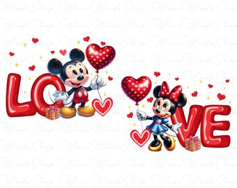 Happy Valentine's Day Png, My Heart Pops for you Png, Valentine Cartoon Png, Valentines Day Png, Valentines Mouse Png, Couple Love Png