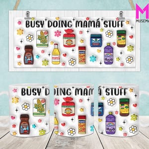 Mama Toppers Multipack 3D Inflated Mug Wrap, Mama 11oz Mug Template, Mom 11oz Mug Png, Mothers Day Coffee Mugs Png, Spanish Mom 3D Puff Mug
