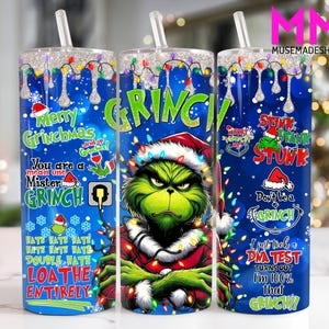 Christmas Character 20 oz Skinny Tumbler Png, Merry Christmas 20oz Tumbler Png, Christmas Straight and Taper Tumbler Wrap