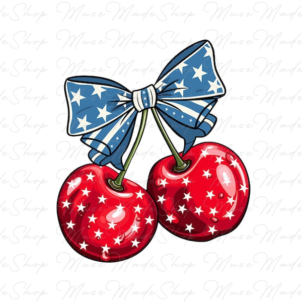 Coquette American Flag Png, Coquette Bow Png, Cherry Coqutte Bow Png, 4th of July Png, Pink Bow Png, American Bow Png, Fourth of July Png