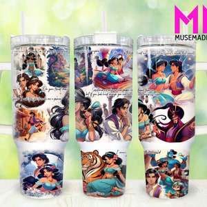 Cartoon Characters 40oz Tumbler Png, Princess and Prince Tumbler 40oz Png, Princess 40oz Tumbler Wrap, Cartoon 40oz Quencher Tumbler