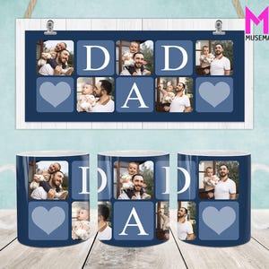 Personalized Photo Dad 11oz Mug Wrap, Best Dad Photo 11oz Mug Template, Dad 11oz Mug Png, Fathers Day Coffee Mugs Png, Dad Mug Wrap