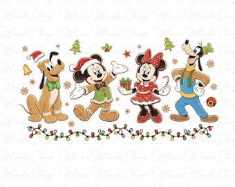 Christmas Mouse Gingerbread Png, Christmas Cartoon Png, Merry Christmas Png, Christmas Gingerbread png, Christmas Mouse and Friends Png