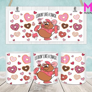 Emballage de tasse de dessin animé Saint-Valentin, modèle de tasse Saint-Valentin 11 oz et 15 oz, tasse 11 oz png, tasse 15 oz png, tasses à café png, emballage pour sublimation presse à tasses