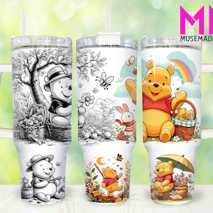 Cartoon Characters 40oz Tumbler Png, Cartoon Bear Tumbler 40oz Png, Cartoon 40oz Tumbler Wrap, Movies Characters 40oz Quencher Tumbler