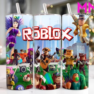 Game 20 oz Skinny Tumbler Png, Cartoon Characters 20oz Tumbler Png, Game Characters Straight and Taper Tumbler Wrap