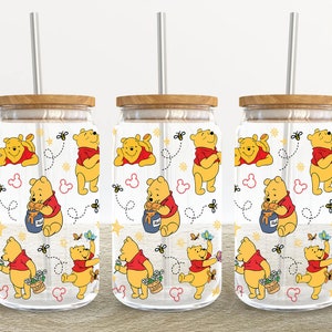 Cartoon Characters 16oz Glass Can Wrap, Cartoon 16 oz Glass Can Png, 16 oz Libbey Glass Can Wrap, 16 oz Tumbler Wrap Png, Sublimation Design